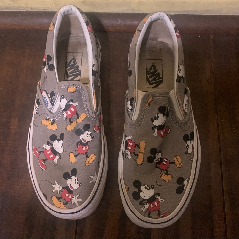Vans Kids Mickey Mouse Slip-On Shoes - Gray men 3.5 women 5
